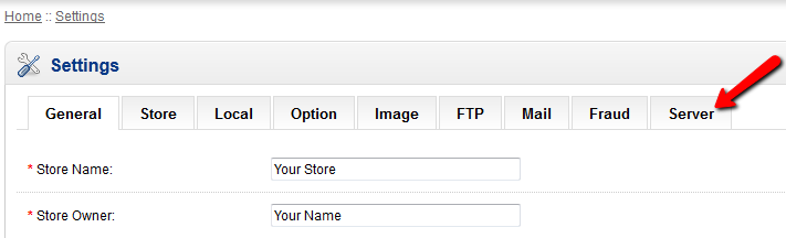 opencart store settings