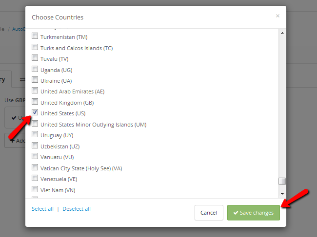 Adding USD as default currency for visitors from the United States in OpenCart 2