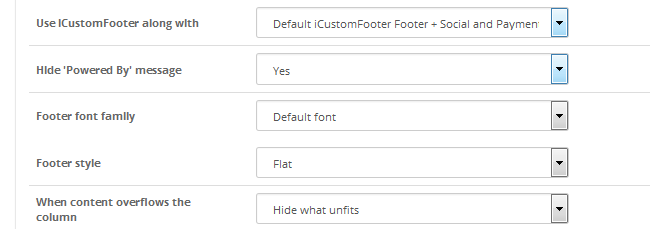 Configuring the footer style and font