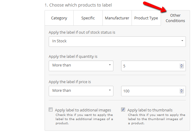 Applying additional conditions for your labels