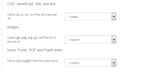 Configuring elements that will cache with browser caching