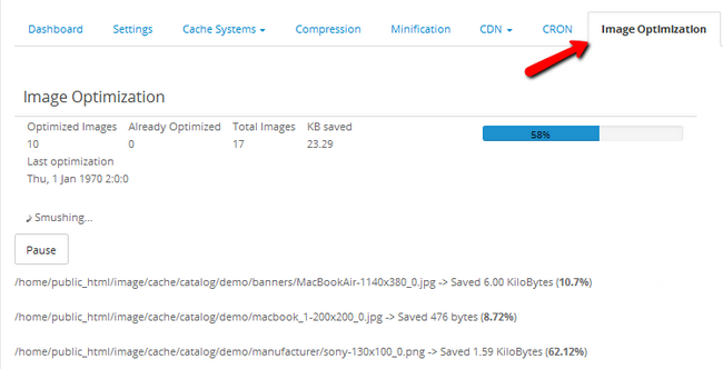 Starting an Image Optimization for your OpenCart 2 Store