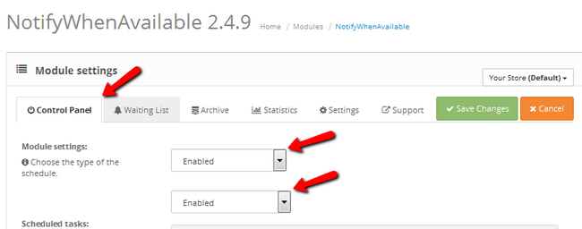 Enabling NotifyWhenAvailable and a schedule for its tasks