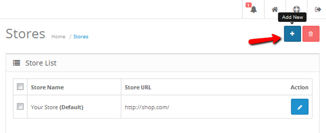 Creating a new store in OpenCart 2