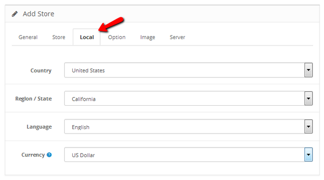 Configuring the Local Settings of your OpenCart 2 Store