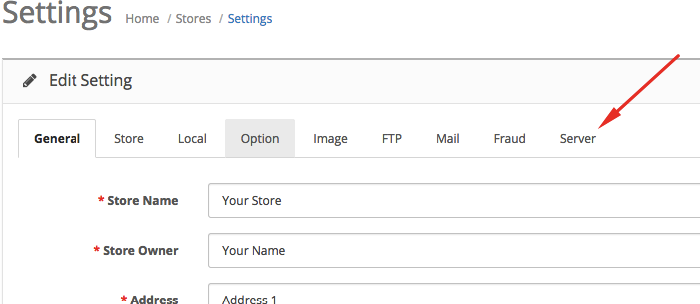 OpenCart 2 Server Settings 