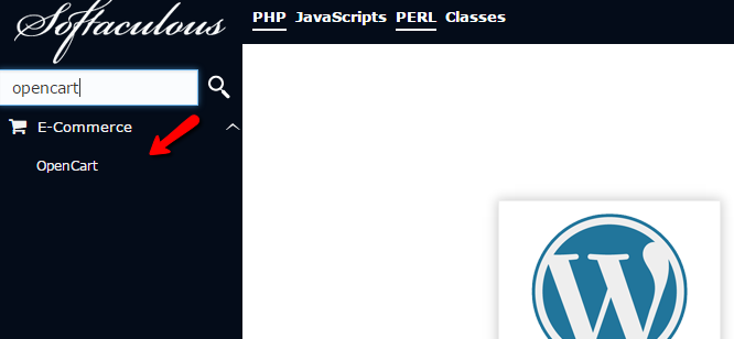 Softaculous ecommerce opencart2