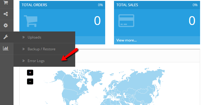 OpenCart 2 Error Logs