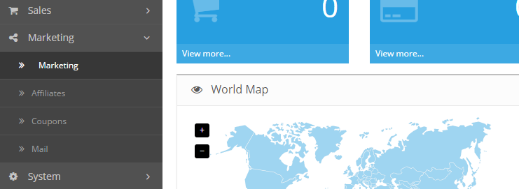 OpenCart 2 Marketing Menu