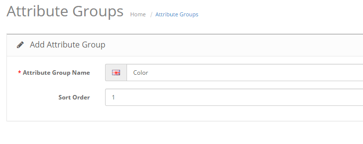 OpenCart 2 add attribute groups
