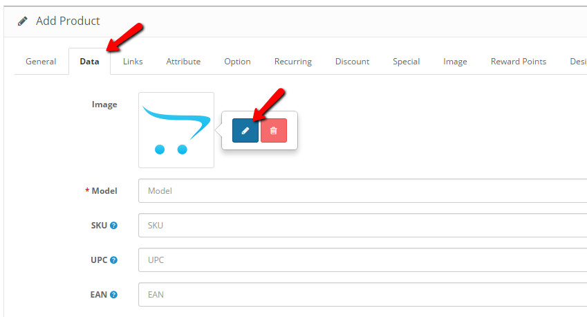 Product Data Settings in OpenCart 2