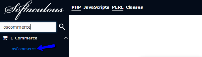 Access osCommerce in Softaculous