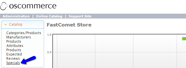 Access Specials Manager in osCommerce