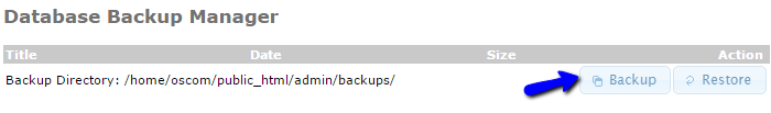 Create Database Backup in osCommerce