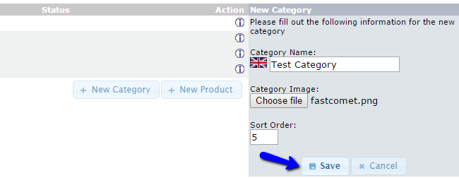 Edit Product Category Details in osCommerce