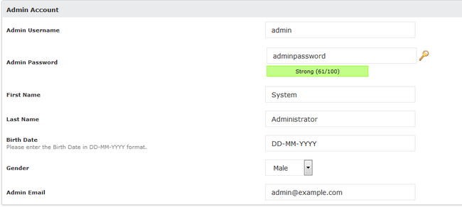 Admin Account Setup for OSSN via Softaculous