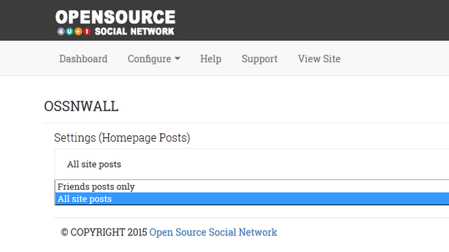 OssnWall settings page