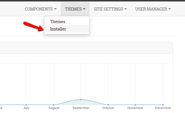Accessing the Theme Installer section of your website