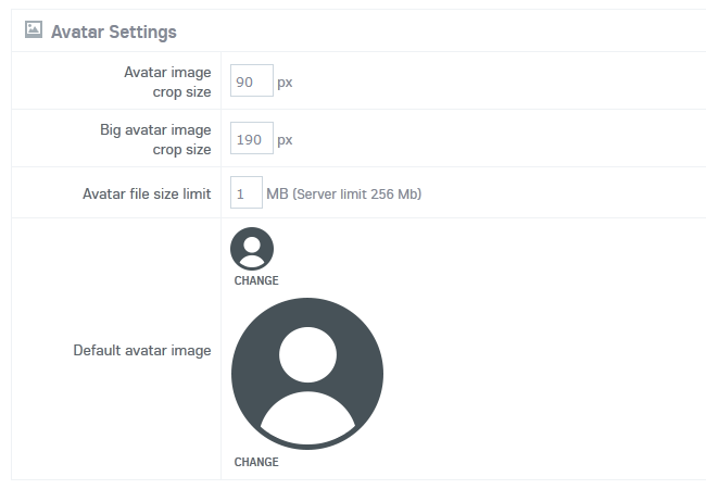 Avatar Settings for Users in Oxwall