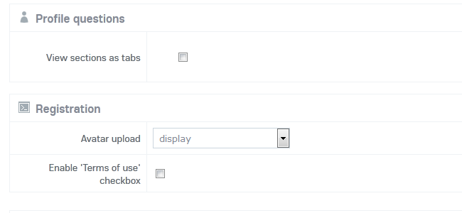 Profile question and Registration settings for users in Oxwall