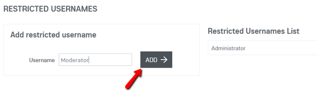 Adding a new Username to the Restricted List in Oxwall