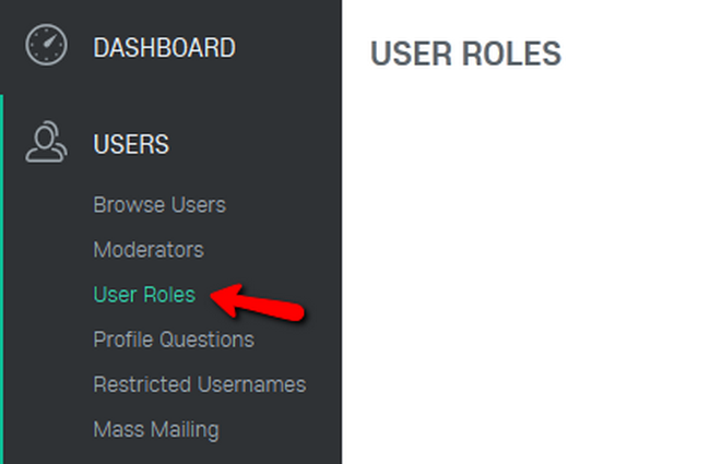 Accessing the User Roles Menu in Oxwall