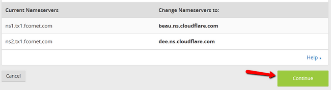 Receiving the CloudFlare DNS configuration for your domain