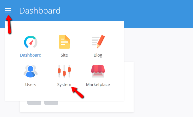 Accessing the System Settings menu