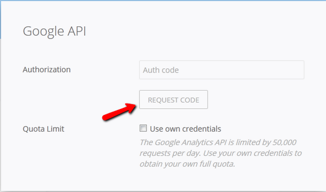 Requesting a Code for Google Analytics