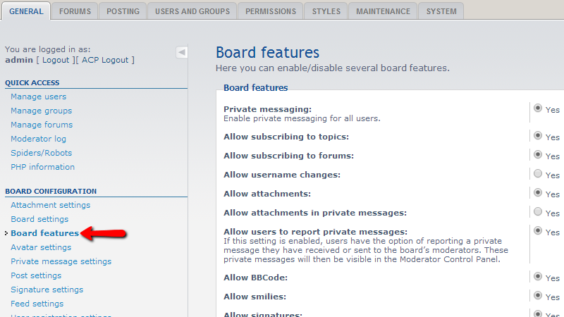 Board-features