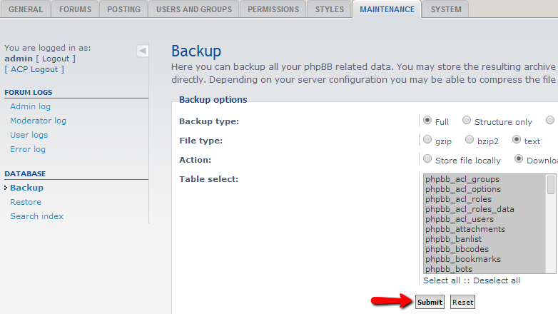 database-backup-download