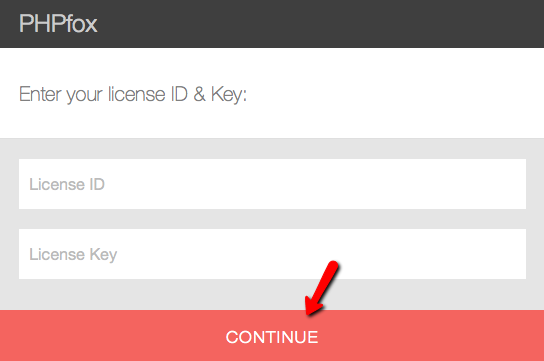 Enter License Details during PHPFox Neutron Installation
