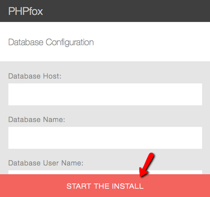 Database Setup during PHPFox Neutron Installation
