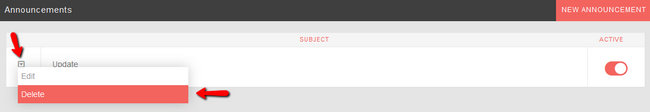 Delete Existing Announcement in PHPFox Neutron