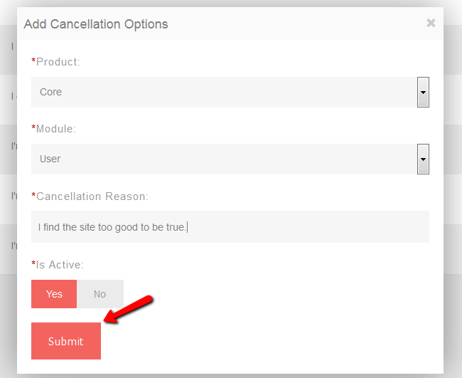Add Cancellation Option in PHPFox Neutron