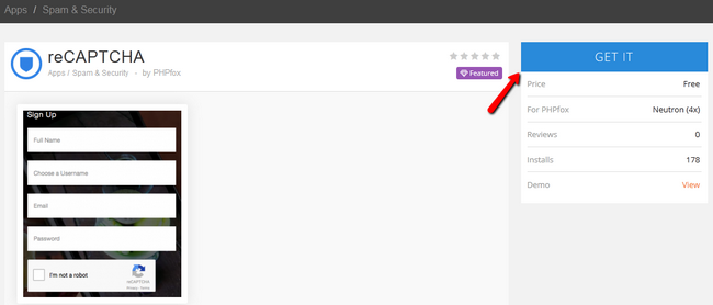 Enable reCaptcha in PHPFox Neutron