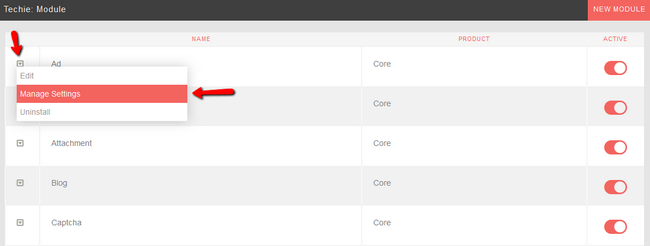 Manage Module Settings in PHPFox Neutron