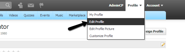 Edit profile in PHPFox