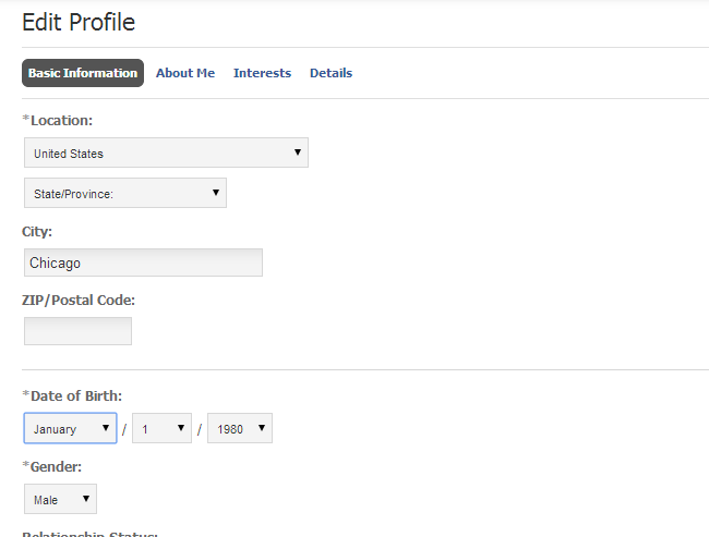 Set profile details in PHPFox