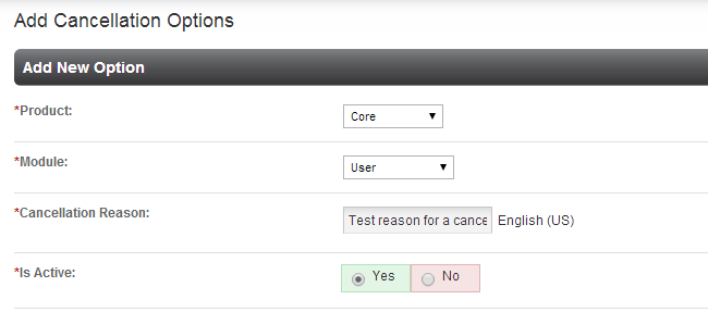 Edit details for cancellation option in PHPFox