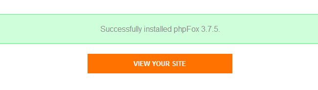 PHPFox successfully installed