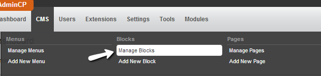 Manage blocks in PHPFox