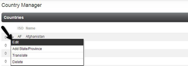 Edit existing country in PHPFox