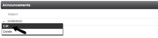 Edit existing announcements in PHPFox