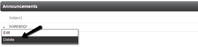 Delete existing announcement in PHPFox