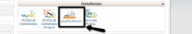 Access phpMyAdmin via cPanel