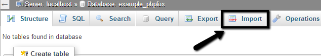 Import a dump backup via phpMyAdmin