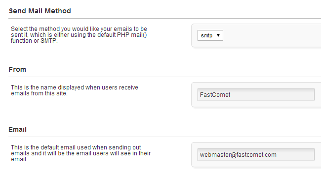 Enable and configure SMTP in PHPFox