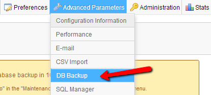 Advanced-Parameters-DB-Backup