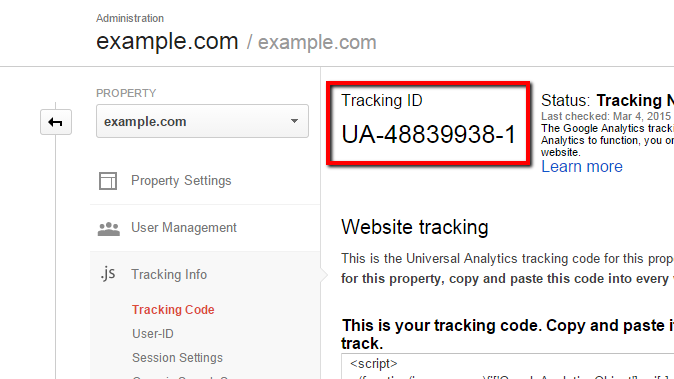 obtaining the tracking ID